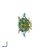 PDB 4fzw coloured by chain and viewed from the side.