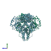 PDB entry 4g03 coloured by chain, side view.
