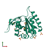 PDB entry 4g0x coloured by chain, front view.