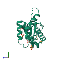 PDB entry 4g0x coloured by chain, side view.