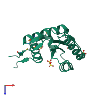 PDB entry 4g0x coloured by chain, top view.