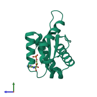 PDB entry 4g0y coloured by chain, side view.