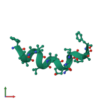 PDB entry 4g13 coloured by chain, front view.
