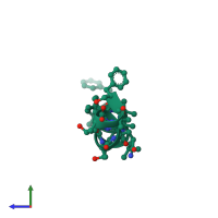 PDB entry 4g13 coloured by chain, side view.