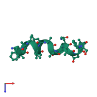PDB entry 4g13 coloured by chain, top view.