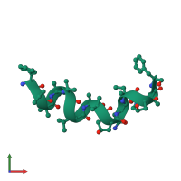 PDB entry 4g14 coloured by chain, front view.