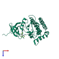 PDB entry 4g16 coloured by chain, top view.