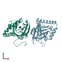PDB entry 4g1j coloured by chain, front view.