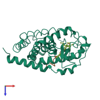 PDB entry 4g1z coloured by chain, top view.