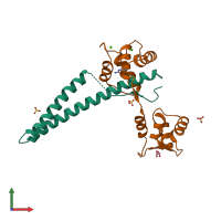 PDB entry 4g27 coloured by chain, front view.