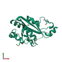 PDB entry 4g29 coloured by chain, front view.