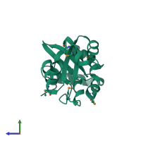 PDB entry 4g29 coloured by chain, side view.