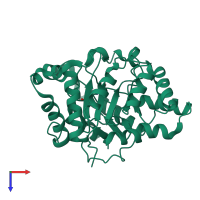 PDB entry 4g2d coloured by chain, top view.