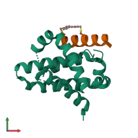 PDB entry 4g35 coloured by chain, front view.