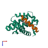 PDB entry 4g35 coloured by chain, top view.
