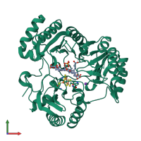 PDB entry 4g38 coloured by chain, front view.