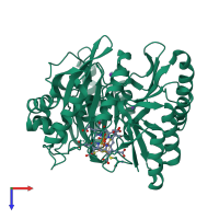 PDB entry 4g39 coloured by chain, top view.