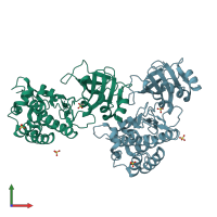 PDB entry 4g3c coloured by chain, front view.