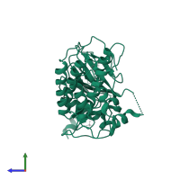 Mitogen-activated protein kinase kinase kinase 14 in PDB entry 4g3e, assembly 2, side view.