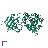 PDB entry 4g3f coloured by chain, top view.