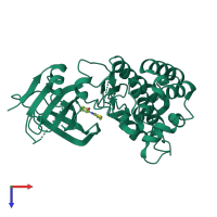 PDB entry 4g3g coloured by chain, top view.