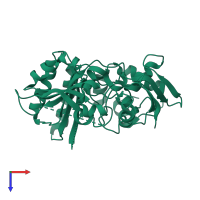 PDB entry 4g3t coloured by chain, top view.