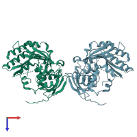 PDB entry 4g3u coloured by chain, top view.