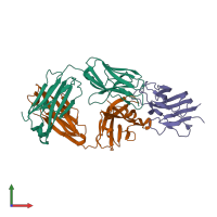 PDB entry 4g3y coloured by chain, front view.