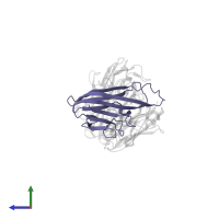 Tumor necrosis factor, soluble form in PDB entry 4g3y, assembly 2, side view.