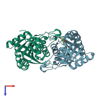 PDB entry 4g41 coloured by chain, top view.