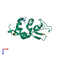 PDB entry 4g49 coloured by chain, top view.