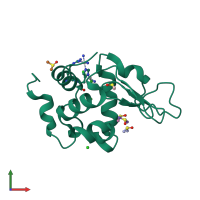 PDB entry 4g4b coloured by chain, front view.