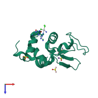 PDB entry 4g4b coloured by chain, top view.