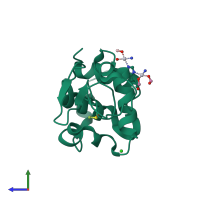 PDB entry 4g4c coloured by chain, side view.