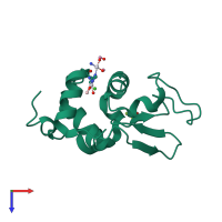 PDB entry 4g4c coloured by chain, top view.