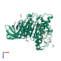 PDB entry 4g4g coloured by chain, top view.