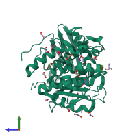 PDB entry 4g4j coloured by chain, side view.