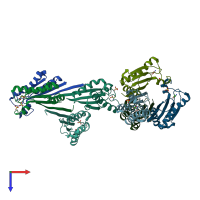 PDB entry 4g4y coloured by chain, top view.