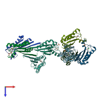 PDB entry 4g4z coloured by chain, top view.