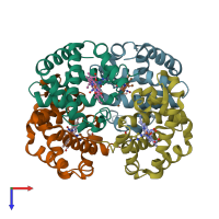 PDB entry 4g51 coloured by chain, top view.