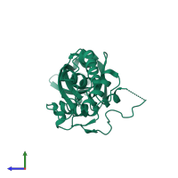 PDB entry 4g54 coloured by chain, side view.