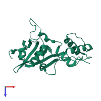 PDB entry 4g54 coloured by chain, top view.