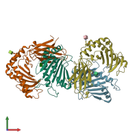 PDB entry 4g59 coloured by chain, front view.