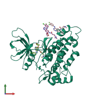 PDB entry 4g5j coloured by chain, front view.