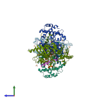 PDB entry 4g5q coloured by chain, side view.