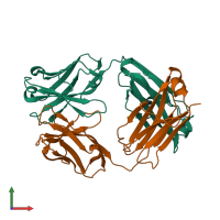 PDB entry 4g5z coloured by chain, front view.