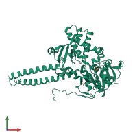 PDB entry 4g63 coloured by chain, front view.