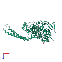 PDB entry 4g63 coloured by chain, top view.