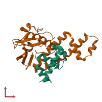 PDB entry 4g6d coloured by chain, front view.