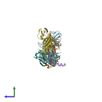PDB entry 4g6f coloured by chain, side view.